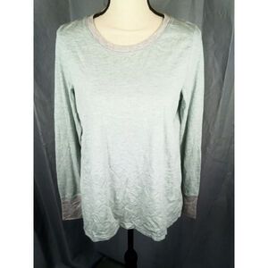 Women's Mossimo Supply Co. Light Gray and Green Long Sleeve Tee XXL